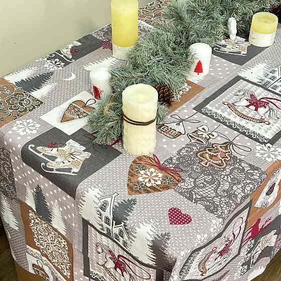 Ecotton Скатертина Ecotton 150х220 см Новорічна Лапландiя сіра (11470-1) Коломыя