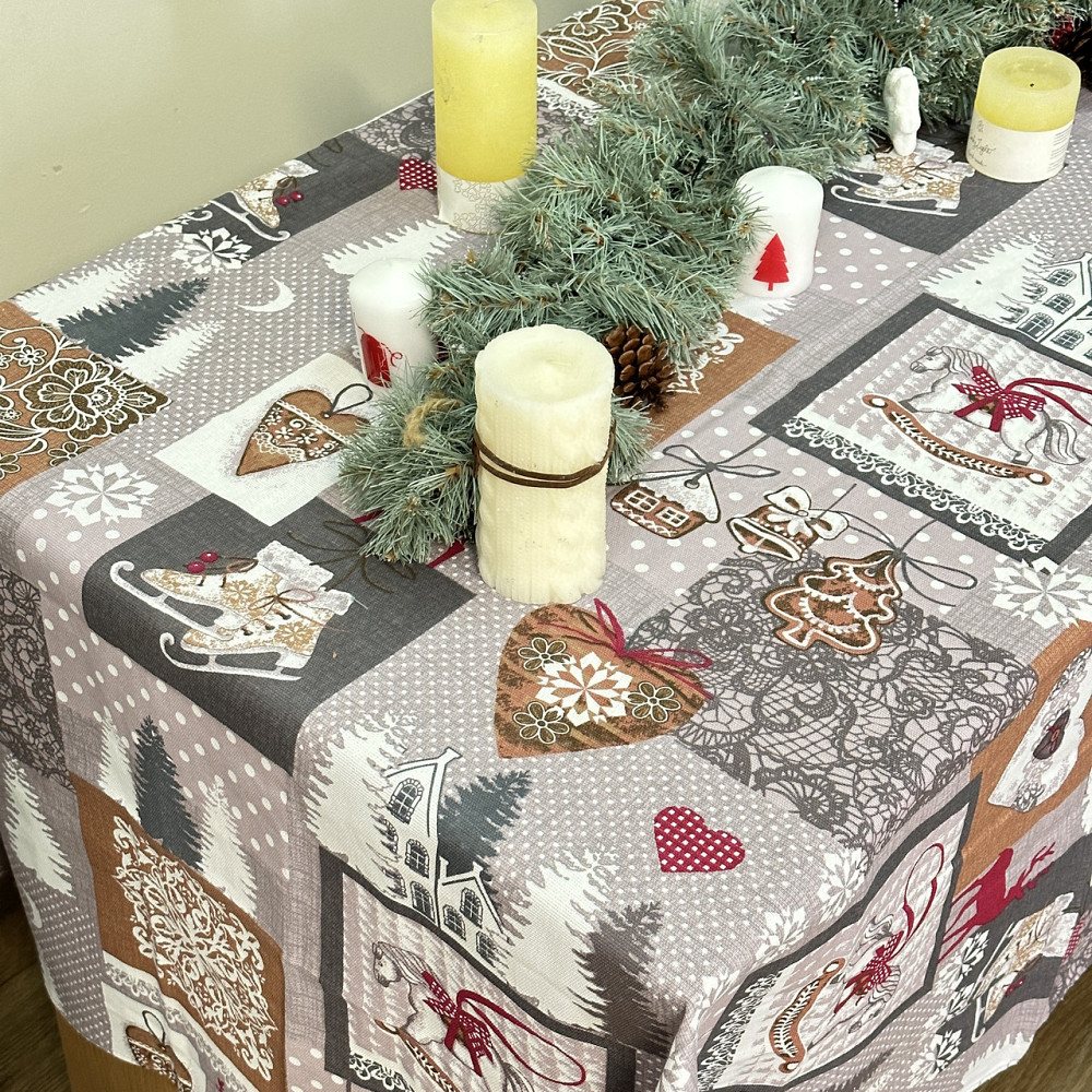 Ecotton Скатертина Ecotton 150х220 см Новорічна Лапландiя сіра (11470-1) Коломыя - изображение 2