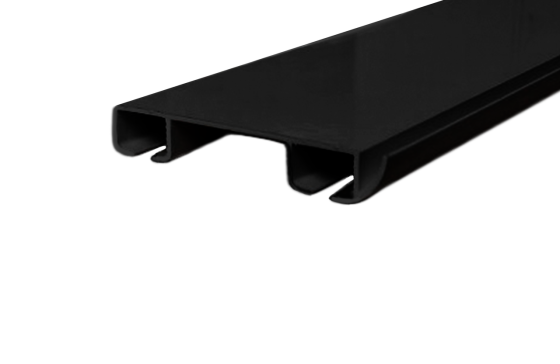 Стельовий карниз для штор БР-20 подвійний чорний матовий 2.5 Бровари