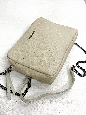 Жіноча шкіряна сумочка Vera Pelle (6427) beige Київ - фото 5