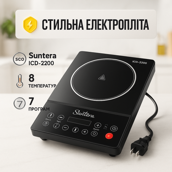 Електрична плита для приготування їжі, Побутова настільна плита для дому, Комфорочна електроплита DM-62 Львів