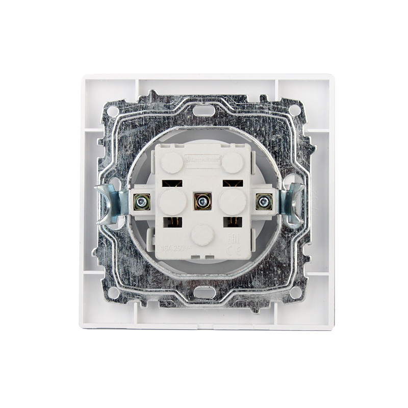 Розетка без заземлення 16А, термопластик, Enzo  білий Дніпро - фото 2