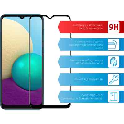 Стекло защитное ACCLAB Full Glue Samsung A02 (1283126509605) Винница