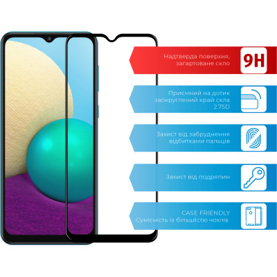 Стекло защитное ACCLAB Full Glue Samsung A02 (1283126509605) Винница - изображение 2