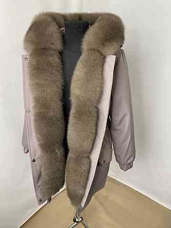 Парка жіноча з хутром песця під Соболь Пудровий р42 75см Харків