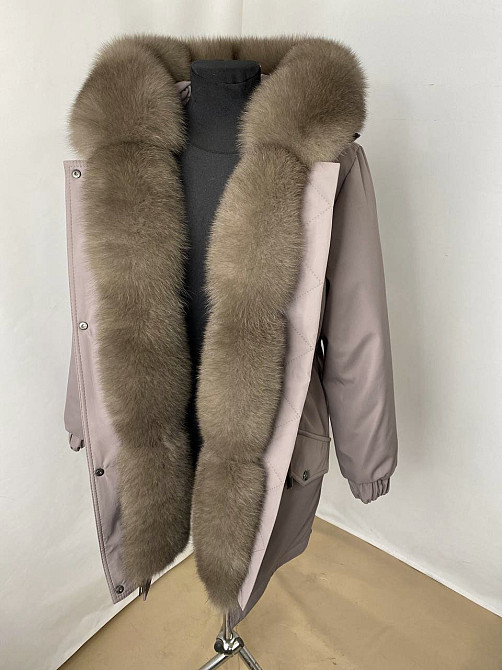 Парка женская с мехом песца под Соболь Пудровый р42 75см Харьков - изображение 6