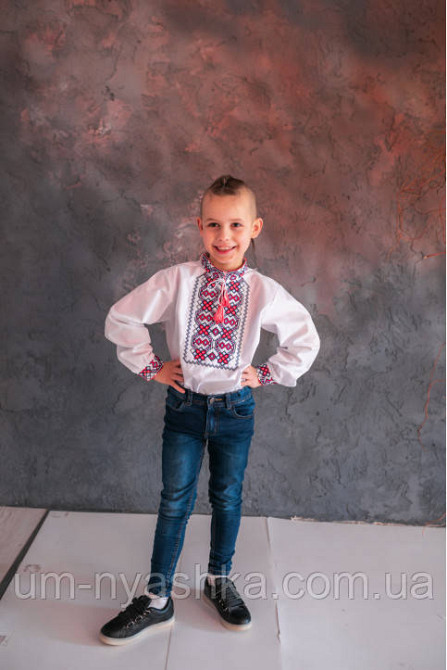 Вишиванка для хлопчика "Легенда" червона із синім р.110 Кривий Ріг - фото 2