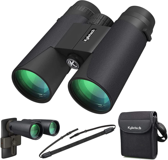 Бінокль Kylietech 12x42, призми BAK4, оптика FMC, водозахист, захист від запотівання, адаптер для смартфона Київ