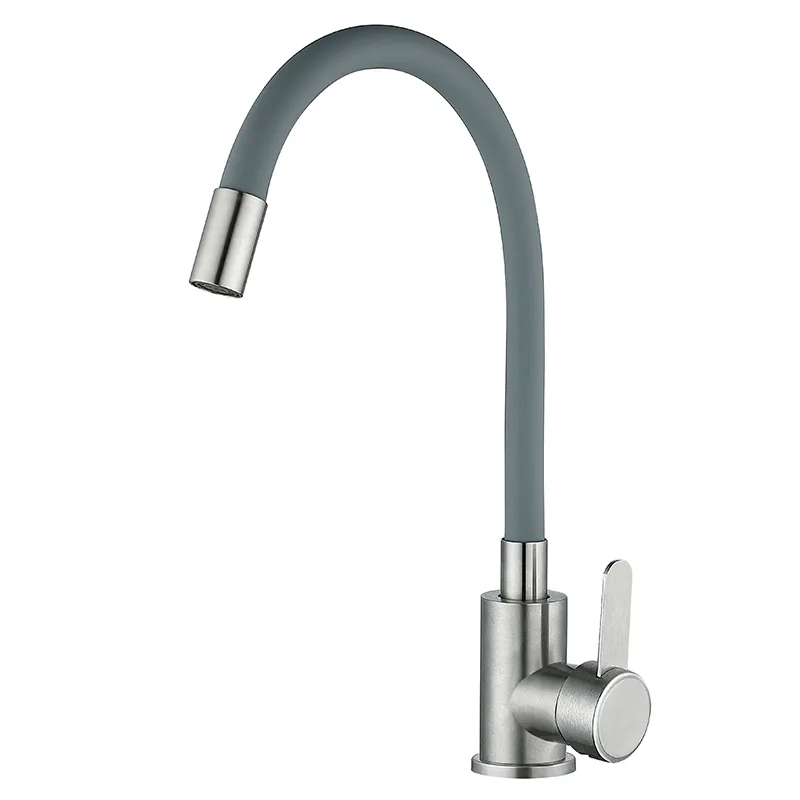 Кухонный смеситель Mixxus FAN-011 с серым гибким изливом, нержавеющая сталь Refl.Gray (MI6106) Харьков - изображение 1