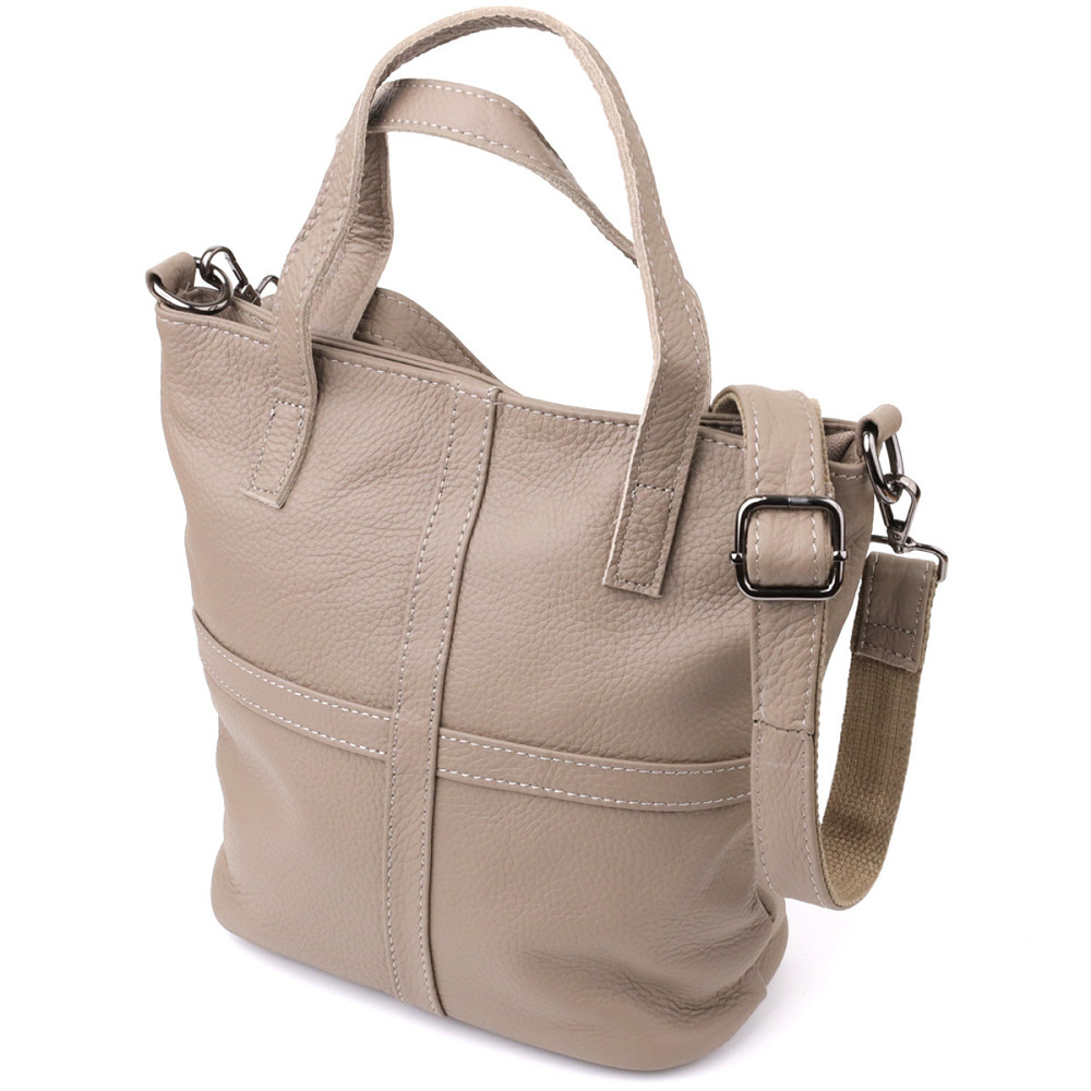 Женская сумка с ручками из натуральной кожи Vintage 22996 Серый Киев - изображение 1