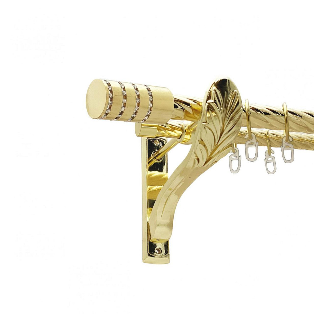 Карниз Orvit Барамелла металевий дворядний ретро скручена труба кільце металеве Золото 25\19 мм 240 см Львов - изображение 1