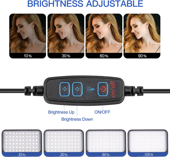 Уцінка Відеосвітло UBeesize (комплект 2 шт): LED панелі з фільтрами, USB живлення, для стрімінгу та YouTube Київ