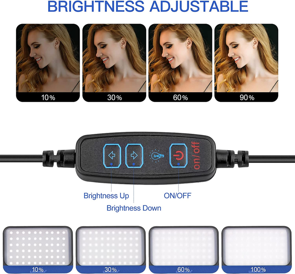 Уцінка Відеосвітло UBeesize (комплект 2 шт): LED панелі з фільтрами, USB живлення, для стрімінгу та YouTube Київ - фото 4