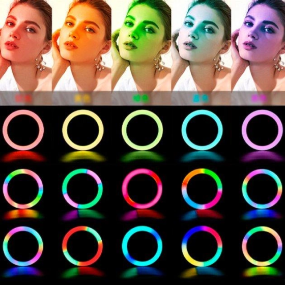 Світлодіодна кільцева лампа MJJ-30 LED RGB USB + тримач Вінниця