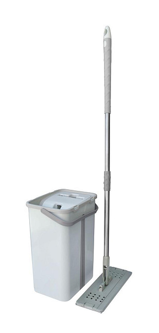 Набір "Максі" швабра-полотер, телескопічна ручка, мікрофібра + відро з віджимом 12л Харків - фото 2