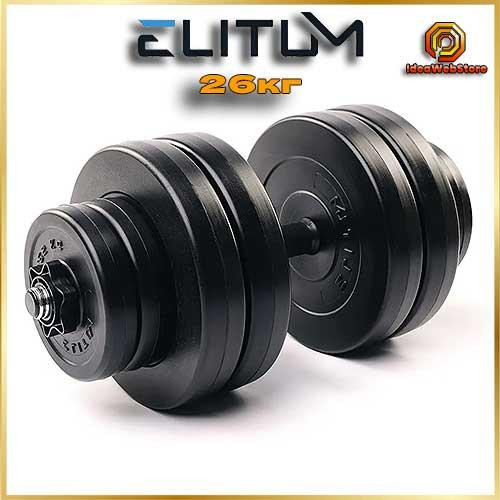 Гантель Elitum 11 кг композитная, наборная, силовая, для фитнеса и зала Киев - изображение 1