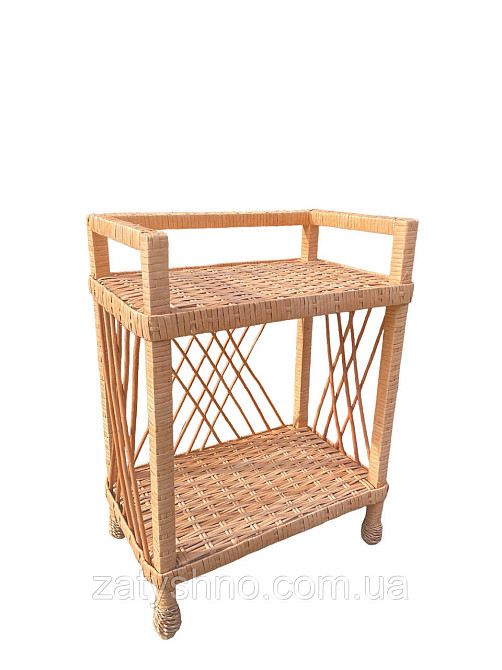 Етажерка плетеная на 2 полки из лозы Киев - изображение 3