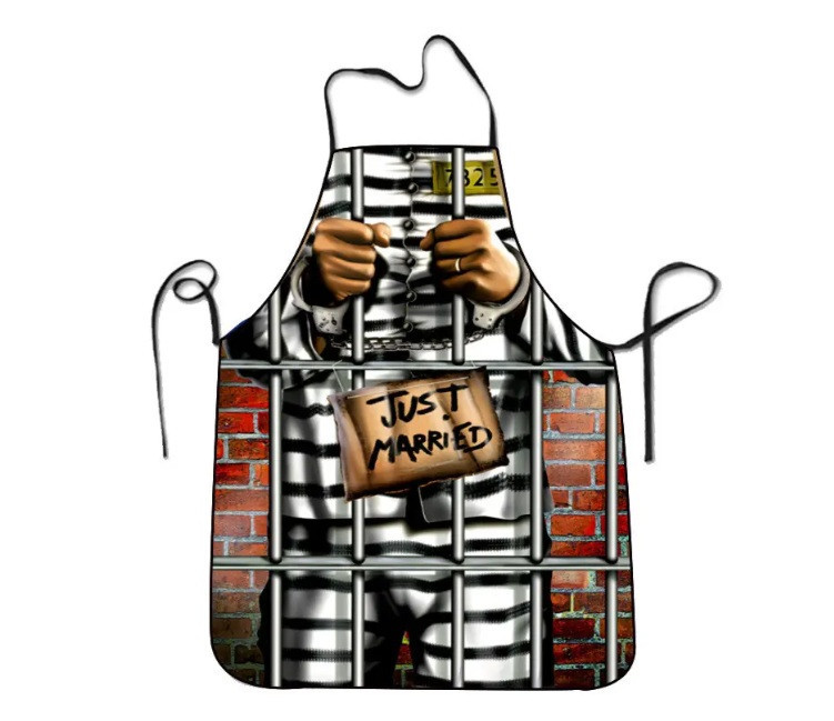 Фартух з приколом Just Married в’язень кухонний для гриля і кухні Київ - фото 2