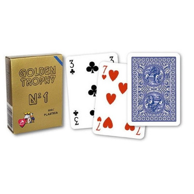 Гральні карти Modiano Golden Trophy 100 Plastic (blue) (00450) Вінниця - фото 3