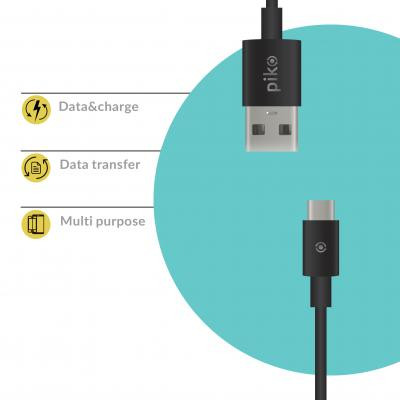 Дата кабель USB 2.0 AM to Type-C 2.0m CB-UT12 black Piko (1283126493850) Вінниця - фото 3