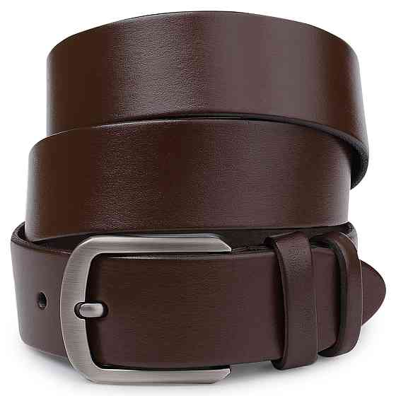 Шкіряний чоловічий гладкий ремінь Vintage 20726 Коричневий Київ