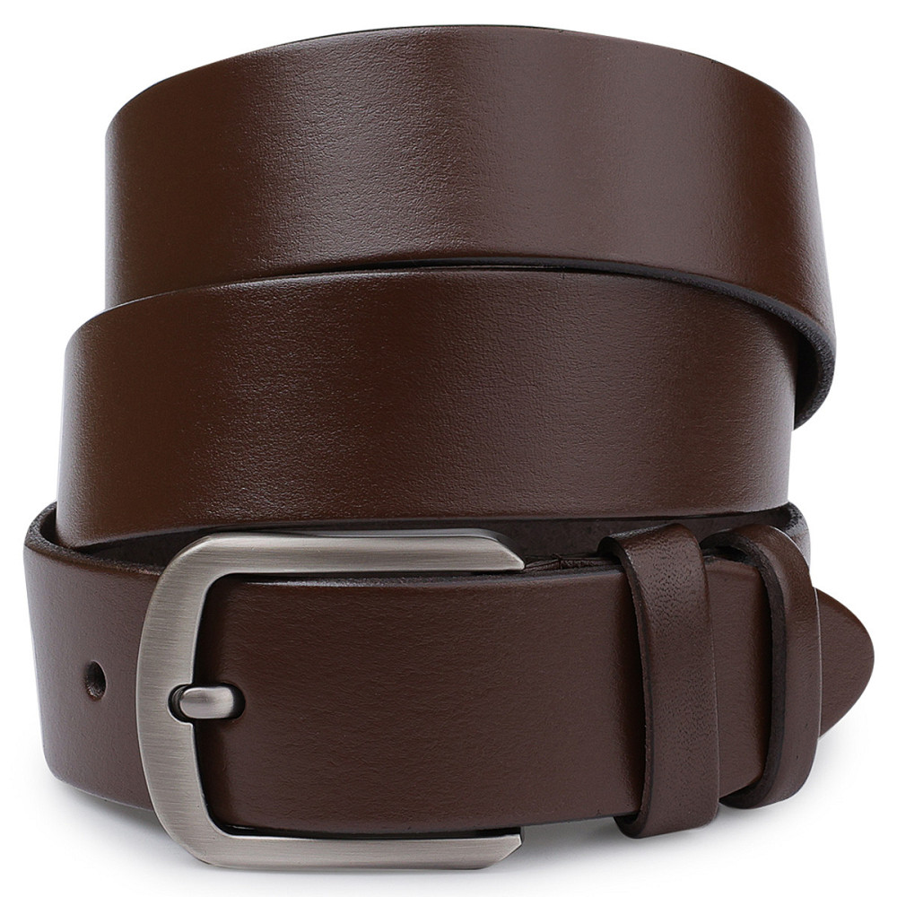 Кожаный мужской гладкий ремень Vintage 20726 Коричневый Киев - изображение 1