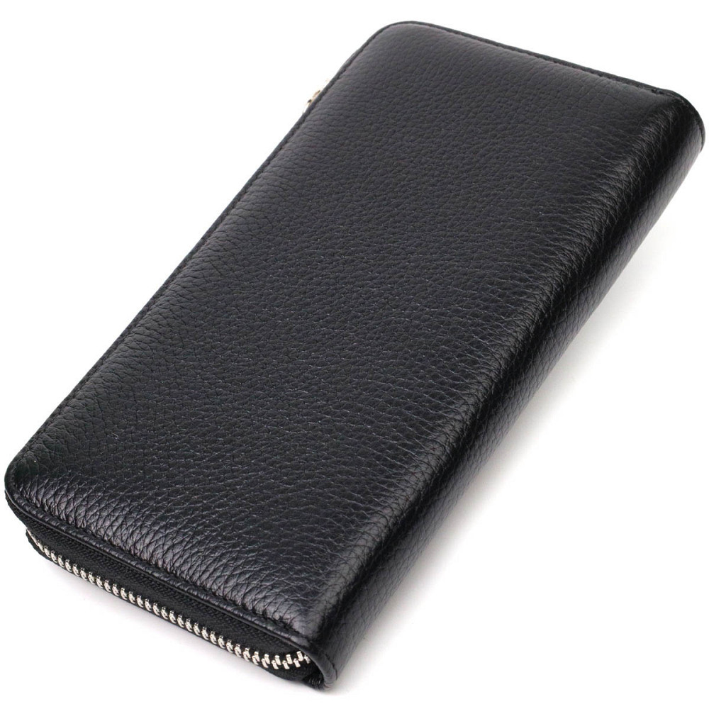 Жіноче містке портмоне на блискавці з натуральної шкіри Tony Bellucci 21970 Чорний Київ - фото 2