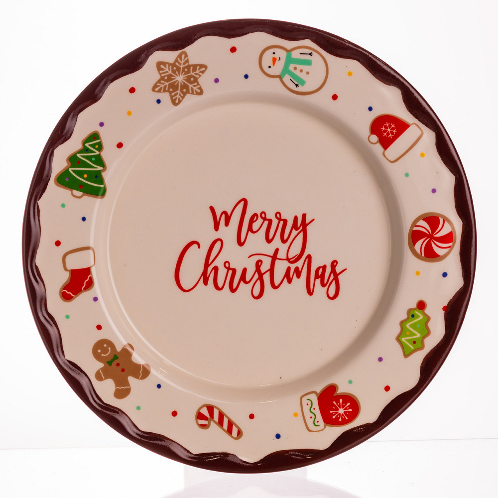 Yiwu Новорічна тарілка з порцеляни Merry Christmas т Ø27.5 см CR-1-39 Коломыя - изображение 1