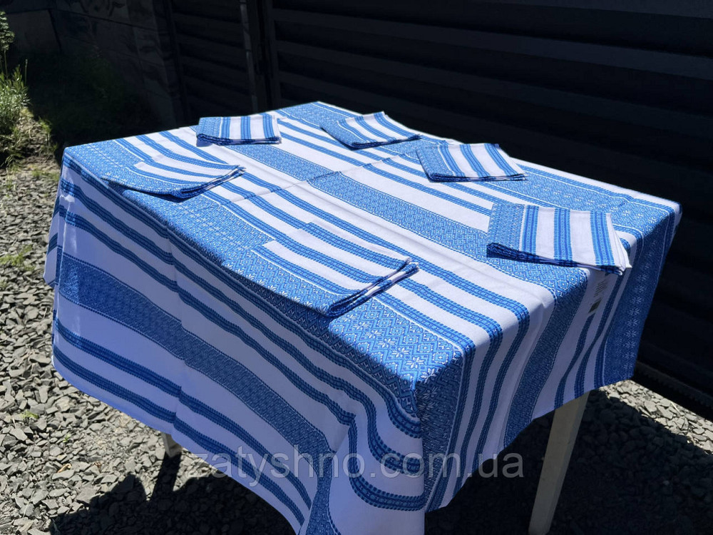 Синій скатертини на подарунок з серветками Київ - фото 2