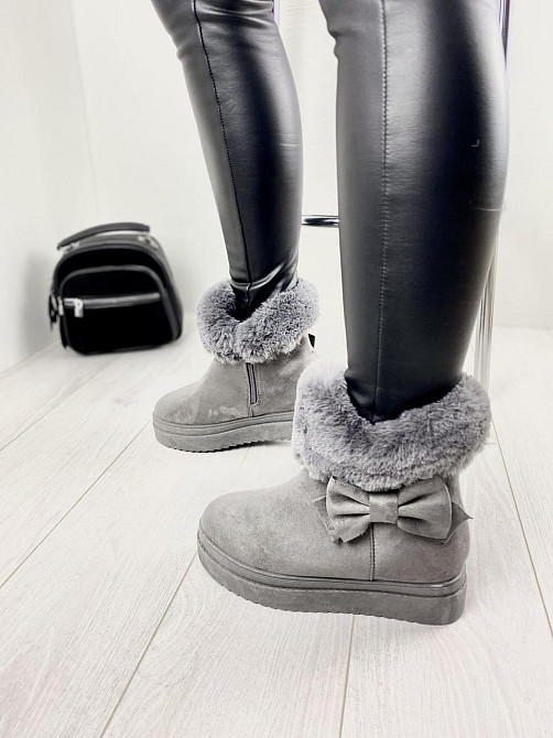 Черевики жіночі 8322-6 сірі (зима, еко-замша) (1155) 38р.39р. 39 Коломия - фото 1