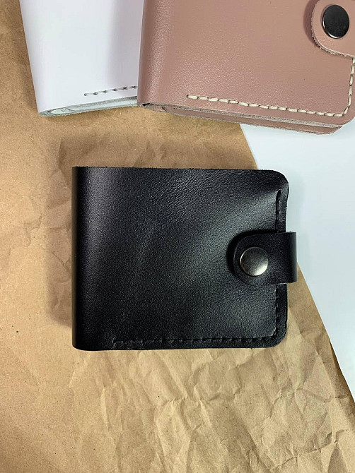 Чоловічий гаманець із натуральної шкіри, місткий гаманець, чоловічий на кнопці гаманець із Crazy HorseMasterSem Київ - фото 1