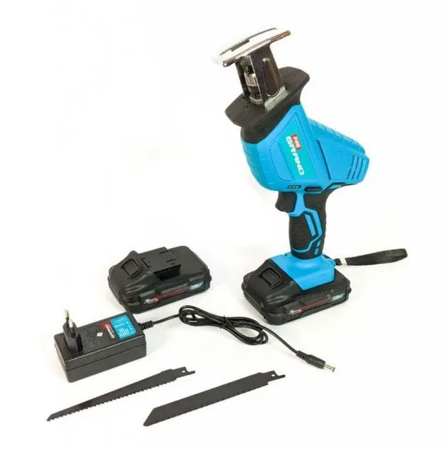 Акумуляторна сабельна пилка 24V з 2 АКБ, кейсом і 4 полотнами, хід штока 20мм, до 3000 об/хв Одеса - фото 2