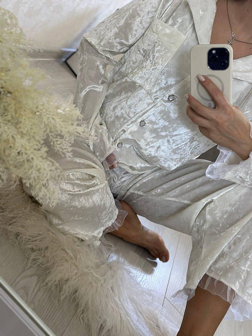 Жіноча домашня повсякденна піжама  із  мармурового велюру Одеса - фото 6