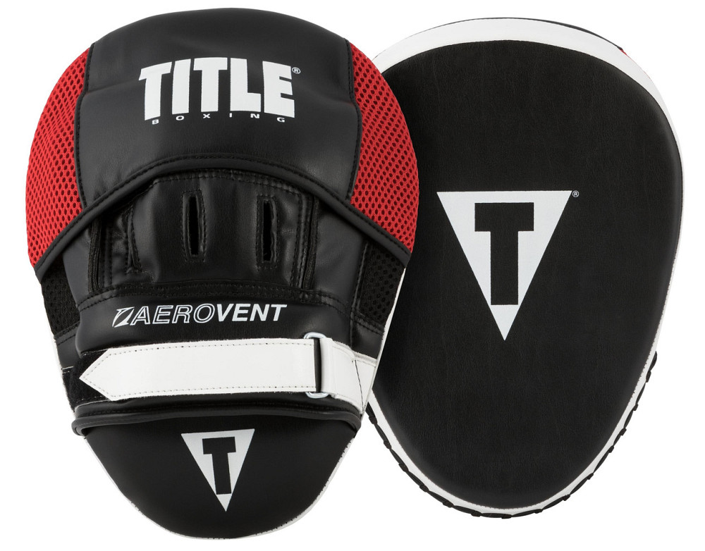 Лапи боксерські TITLE Boxing Aerovent Excel Incredi-Mitts 2.0 Black/Red/White Каменское - изображение 1