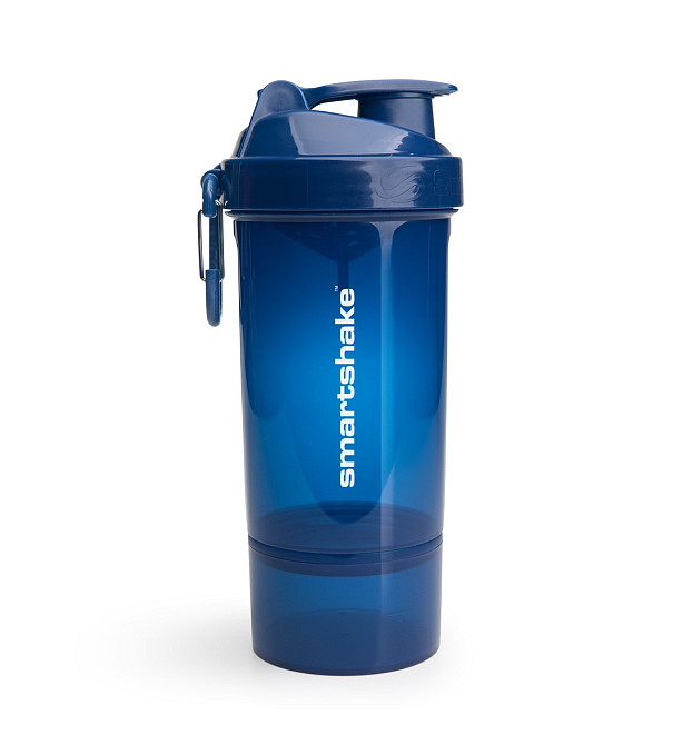Шейкер спортивный SmartShake Original2GO One 800 мл Navy Blue с отсеком для добавок и карабином Киев - изображение 5