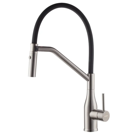 Кухонный смеситель Koer KI-70026-02 с черным силиконовым изливом KR5209 Харьков