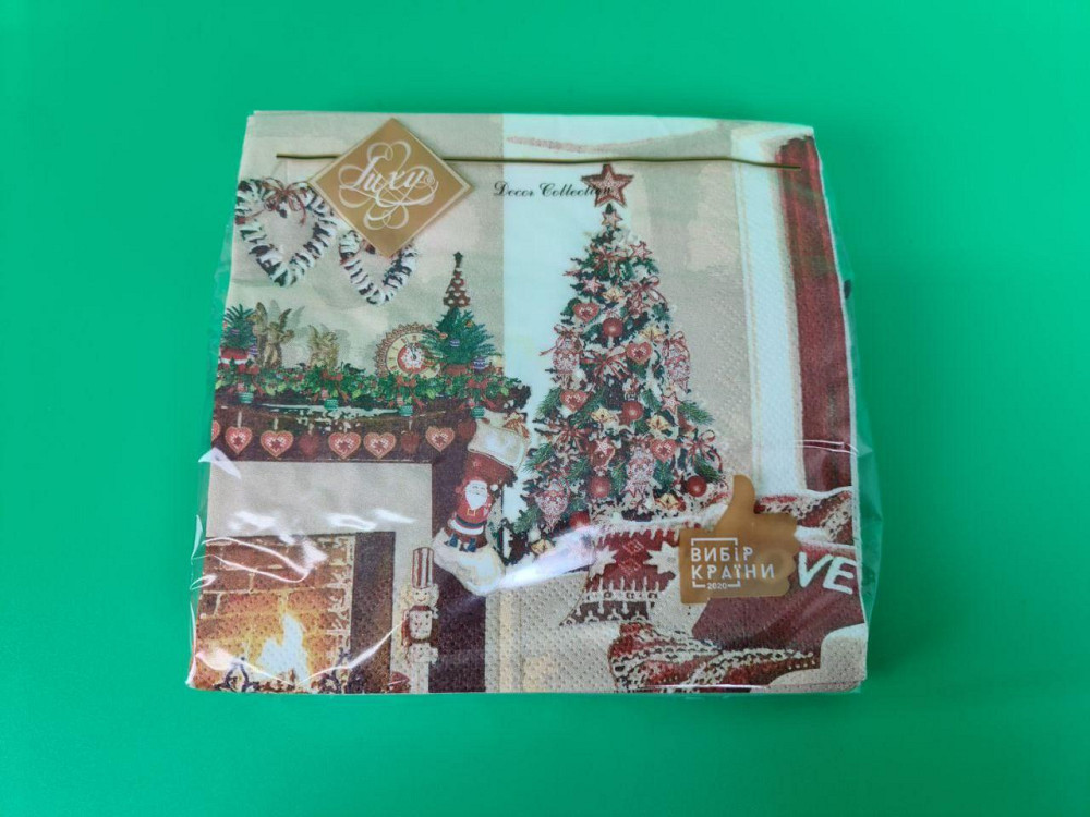 Салфетки бумажнае новогодние(ЗЗхЗЗ, 18шт)