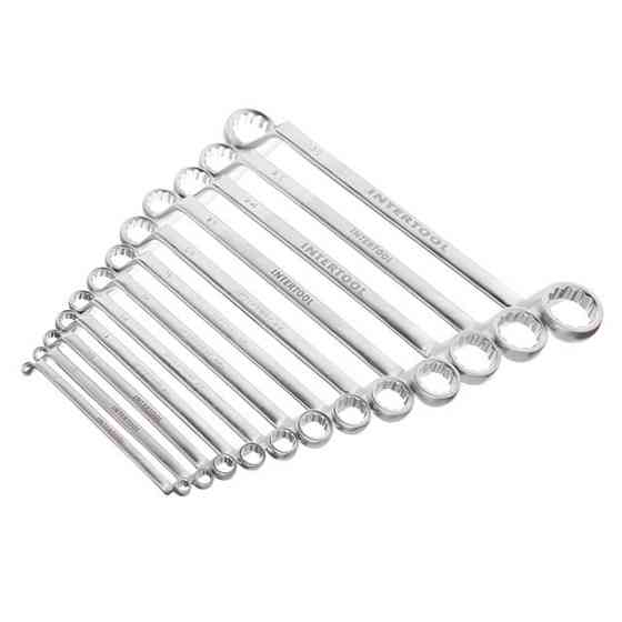 Набор ключей накидных, 12 шт. 6-32 мм, Cr-V INTERTOOL HT-1103 Киев