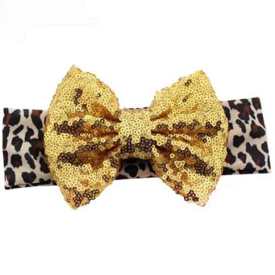 Детская повязка на голову девочке с бантом one size леопардовый Киев