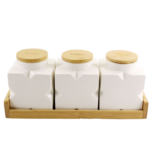 Набір ємностей для сипучих продуктів 3шт 600мл з підставкою Interos PJ01784 Житомир