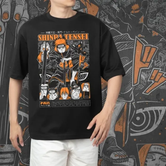 Футболка чоловіча з  принтом Наруто Pain Shinra Tensei Розмір 48 Дніпро