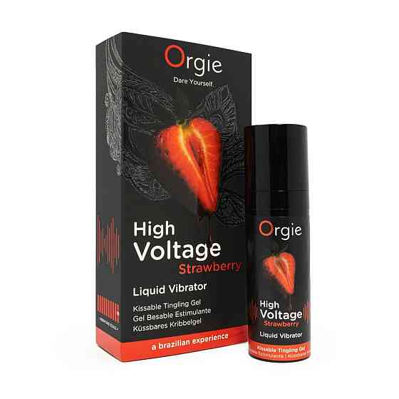 Рідкий вібратор Orgie High Voltage – Strawberry, 15 мл, ефект мурашок, дуже потужний, смак полуниці Sex Aura Київ
