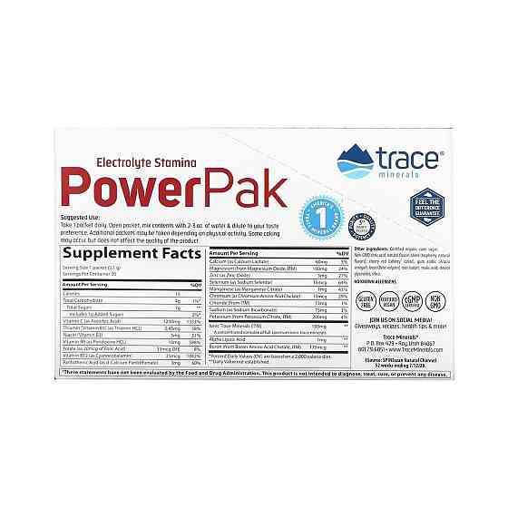 Электролиты Trace Minerals Research Electrolyte Stamina Power Pak 30 пак малина Киев