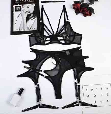 Эротический комплект нижнего белья женский черный Киев