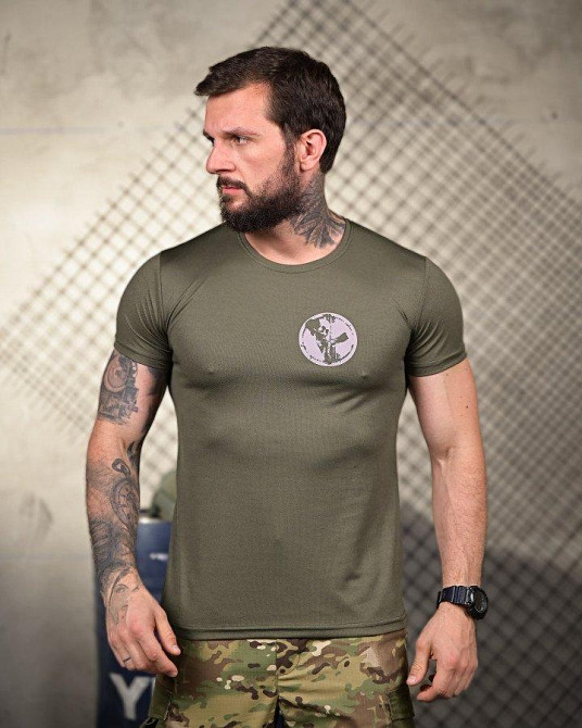 Тактическая потоотводящая футболка Покровськ oliva ПП4680 Одесса - изображение 2