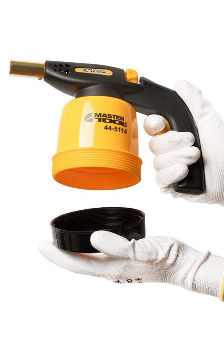 MASTERTOOL Лампа газова паяльна MASTERTOOL п'єзопідпал Ø 20 мм/1300°С 1.3 кВт 94.6 г/год 44-511 Коломия - фото 5
