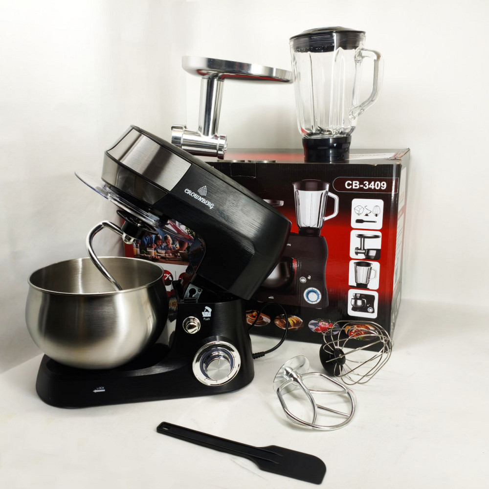 Стационарный планетарный тестомес с чашей, Кухонный миксер с металлической чашей, Кухонный тестомес 6 л YB-51 Львов - изображение 2