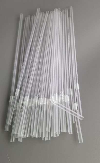 Трубочка для напоїв з гофрою d4.8 24см Прозора (200 шт) Харків - фото 1