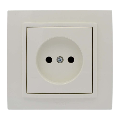 ZENA крем Розетка внутрішня 1-а без заземлення з захистом від дітей модуль + кришка Ел-Би Житомир