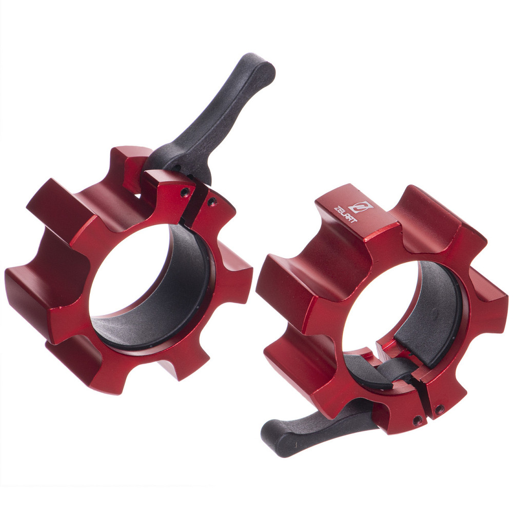 Замки для грифа с фиксатором Zelart-2726 2 шт 51 мм красный Киев - изображение 1